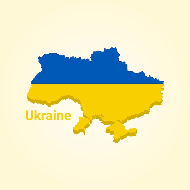 Landkarte der Ukraine Design der Landkarte der Ukraine Ukraine-Flagge auf der Karte Vektor-Illustration