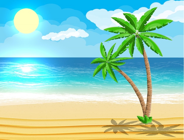 Landschaft der palme am strand