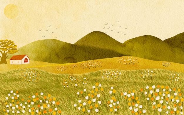 Landschaftsberglandschaftshintergrundillustration