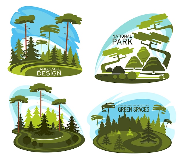 Landschaftsdesign-Ikone des Gartendienstleistungsunternehmens