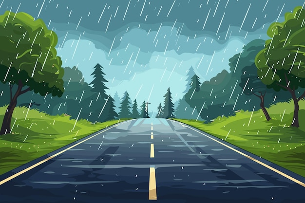 Landstraßen im Regen
