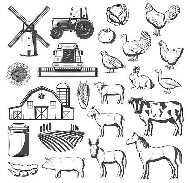 Landwirtschaft und Viehvektor