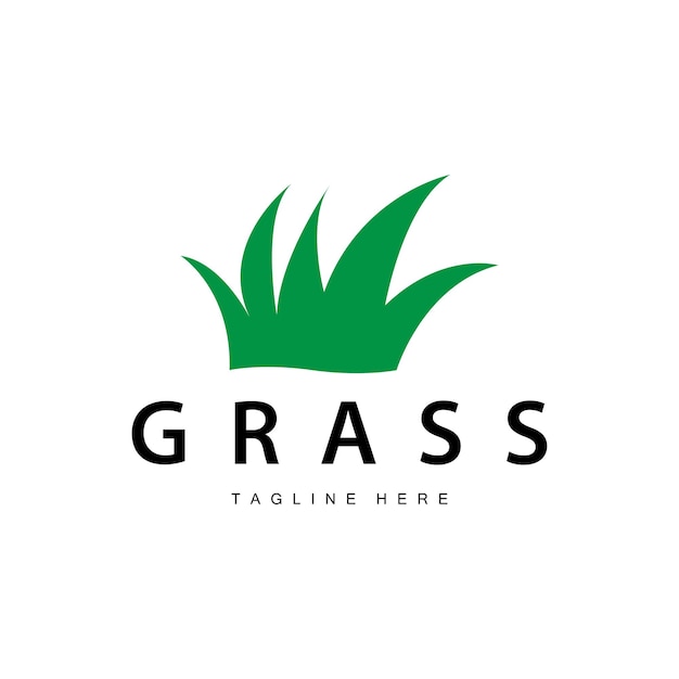 Vektor landwirtschaftliche illustration grünes gras logo design einfache natürliche gras vektor vorlage