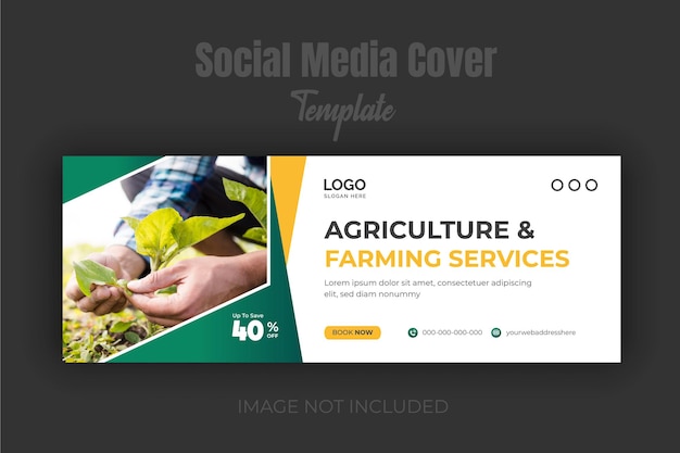 Landwirtschaftliche landwirtschaftsdienste, facebook-cover-design-vorlage und landwirtschaftliche dienstleistungen