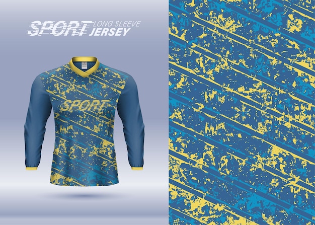 Langarm-Sport-Grunge-Textur-Jersey-Design für Rennen, Fußball, Spiele, Motocross, Radfahren,