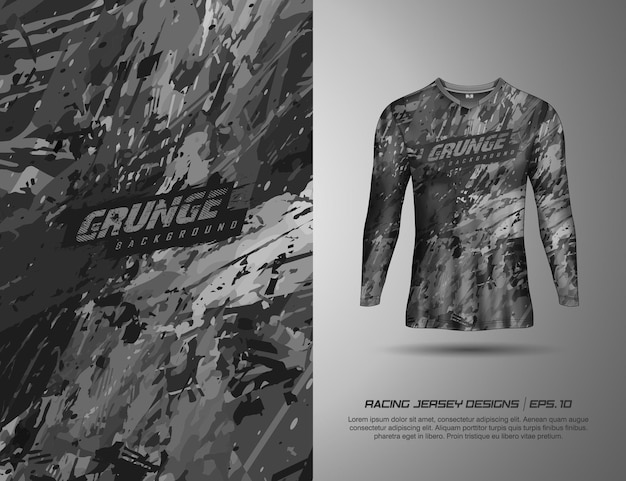 Vektor langarm-t-shirt sport-camouflage-design für renntrikot-radsport-fußball-spiele