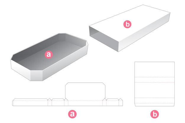 Langes achteckiges Tablett mit gestanzter Schablone
