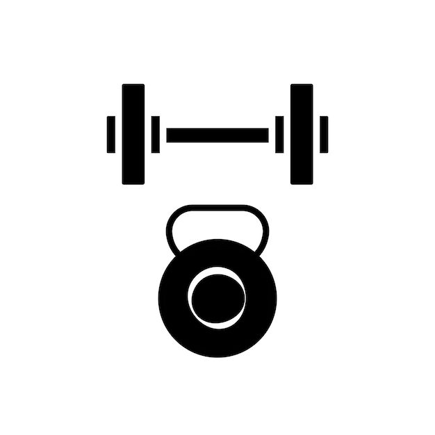 Langhantel-Symbol, Vektor-Vorlage, Logo, trendige Kollektion, flaches Design