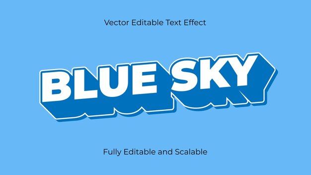 Langschatten-Text-Effekt Blauer Himmel Name