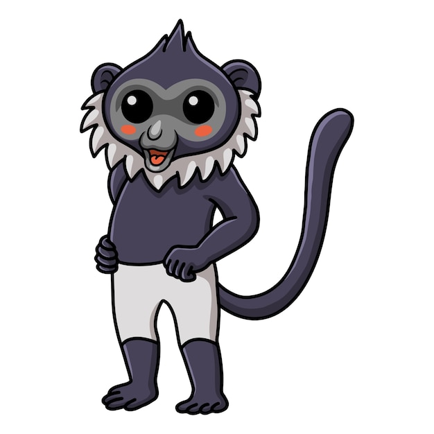 Langur-karikaturstellung des netten delacours