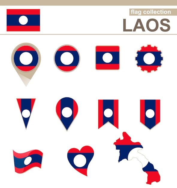 Laos flag collection, 12 versionen