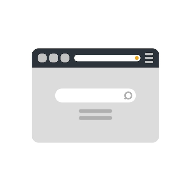 Laptop-Browser-Symbol flacher Vektor Internet-Computer-Bildschirm-Website isoliert