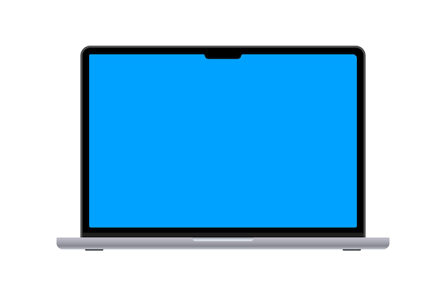 Laptop isoliert auf weißem Hintergrund Computerbildschirm Modernes Laptop-Mockup Frontansicht Vektorillustration