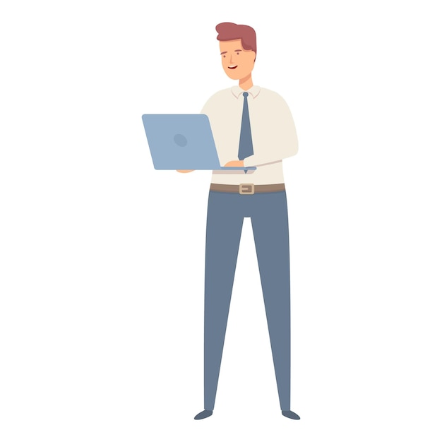 Laptop-Manager-Symbol, Cartoon-Vektor, Geschäftsführer, Marketing-Team