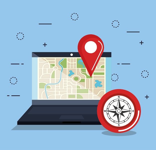 Laptop mit GPS-Anwendung