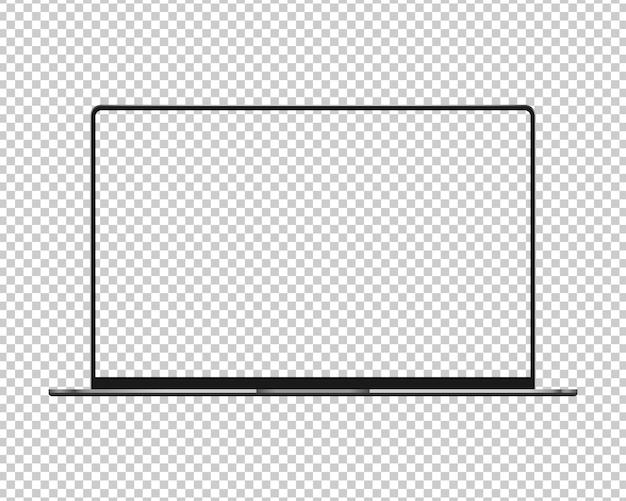 Laptop mit transparentem bildschirm. isoliert .