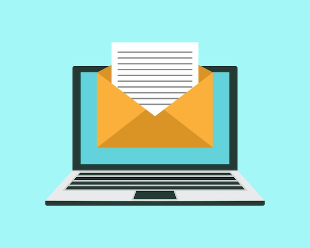 Laptop-Monitor und Werbeumschlag kamen per E-Mail