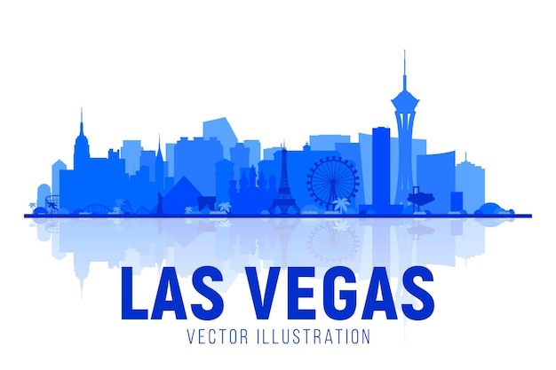 Vektor las vegas city silhouette skyline auf weißem hintergrund vektor-illustration geschäftsreise- und tourismuskonzept mit modernen gebäuden bild für banner oder website