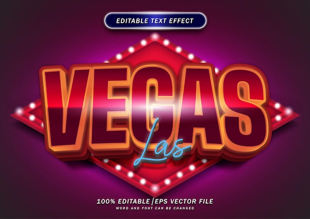 Vektor las vegas textstileffekt bearbeitbar