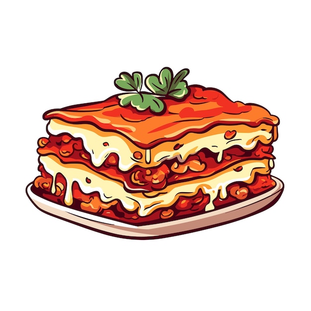 Vektor lasagne italien foodcartoon vektor-illustrator