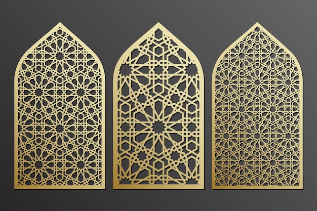 Lasergeschnittene Fenstergitterschablone traditionelles arabisches Muster