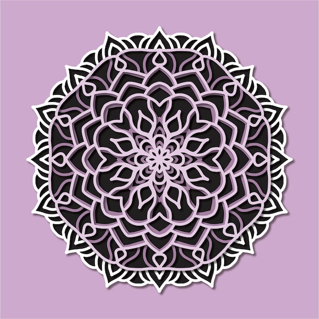 Lasergeschnittenes 3d-mandala-muster.