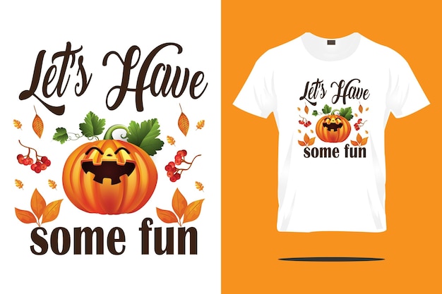 Vektor lass uns ein lustiges halloween-t-shirt haben