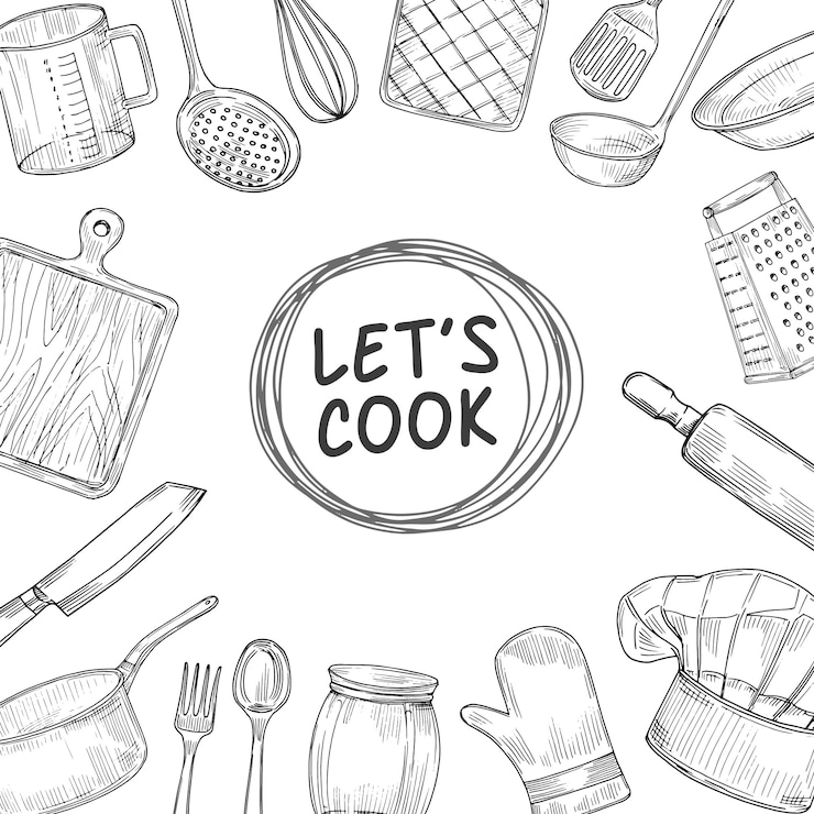 Vektor lassen sie uns illustration kochen
