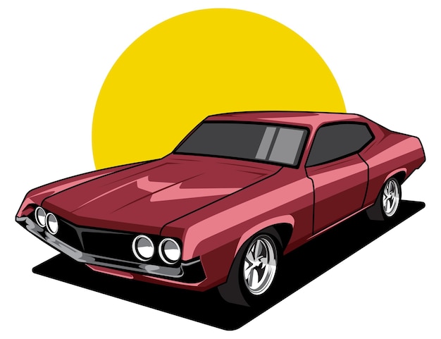 Lassic auto fahrzeug illustration vektordesignxa