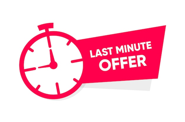 Vektor last-minute-promotion oder einzelhandel last-minute-angebot watch countdown banner-design-vorlage für marketing-hintergrund-banner-poster modernes grafikdesign für store-shop-online-shop-website