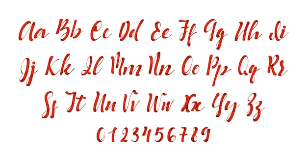 Lateinisches Alphabet rot. Band im Buchstabenschriftstil