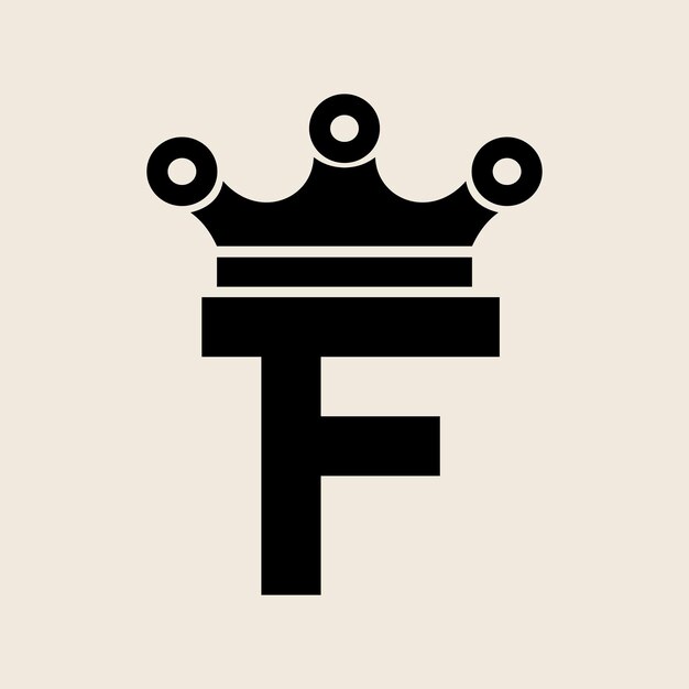 Vektor lattermark f mit dem kronen-logo