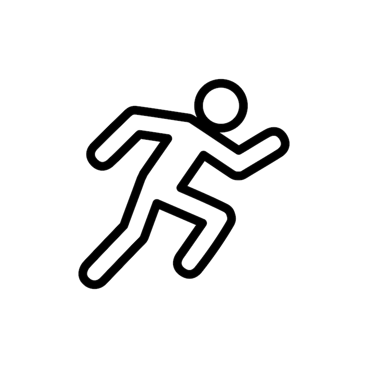 Vektor lauf-ikonensatz athlet mann laufen vektor-symbol person joggen übung zeichen marathon piktogramm in schwarzem gefüllter und umrissener stil