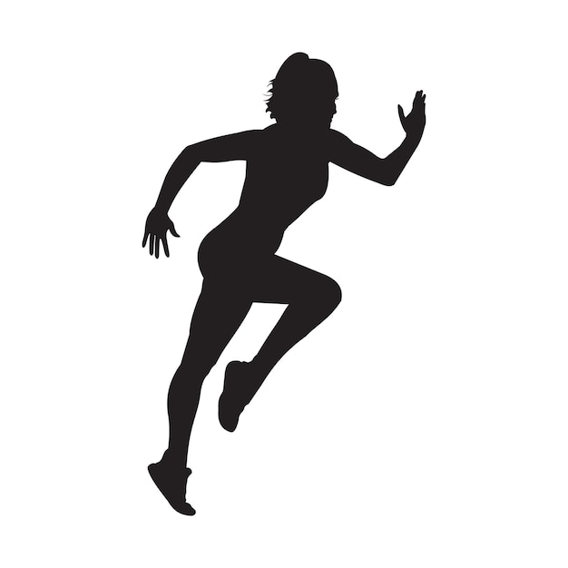 Vektor laufende frauen silhouette sport vektor clipart