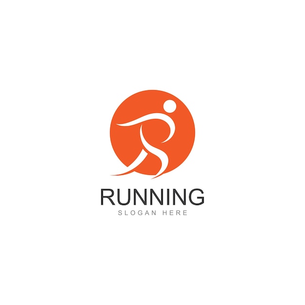 Laufende menschliche Logo-Design-Marathon-Logo-Vorlage Laufclub oder Sportverein