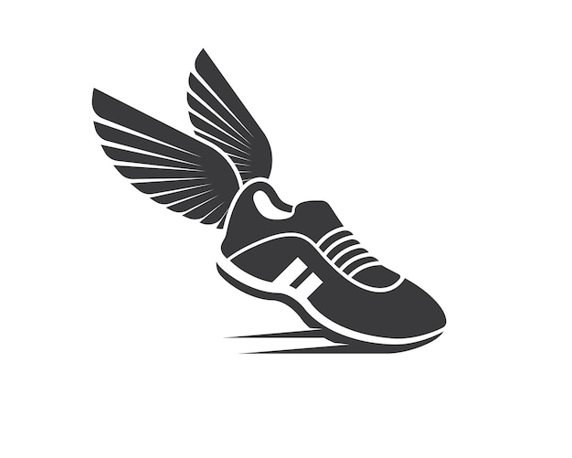 Laufschuhe Symbol Logo Vektor Illustration Design