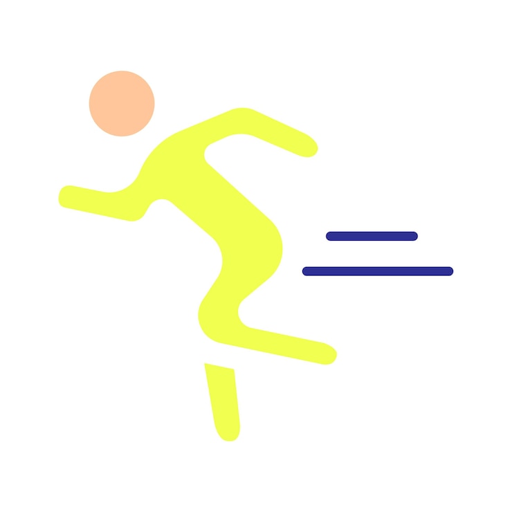 Vektor laufset-symbol person, die schnell läuft bewegung körperliche bewegung fitness athlet joggen sportaktivität gesundheit cardio-workout dynamische bewegung