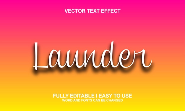 Launder Bearbeitbare Schriftart Vektortext-Effekt