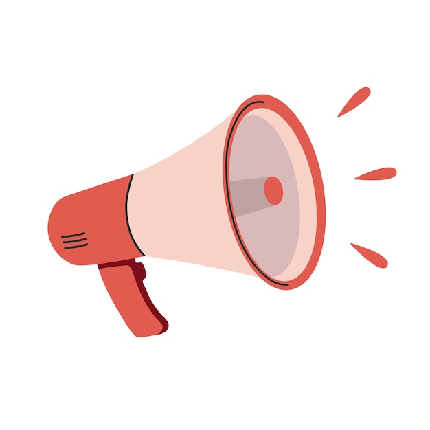 Lautsprecher Megafon Bullhorn-Symbol Einfacher Megafon-Lautsprecher im flachen Design isolierter Vektor illu