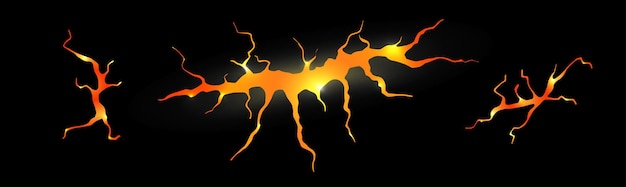 Lava-Riss Erdbeben und Bodenrisse Löcher-Effekt Risse und beschädigte Lava-Textur