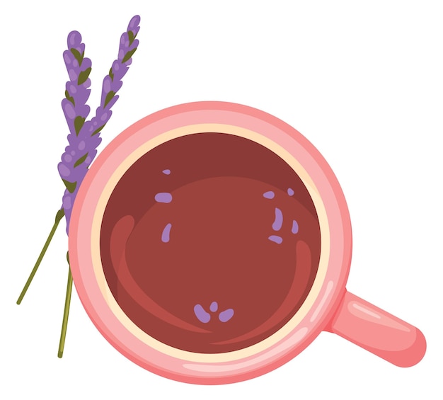 Lavendel-teebecher-cartoon-symbol cup-draufsicht