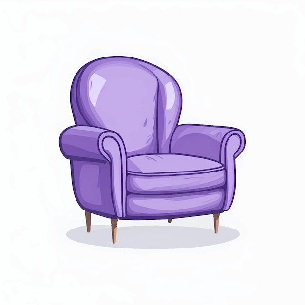 Vektor lavendelfarbene sofa-sessel-vektorillustration