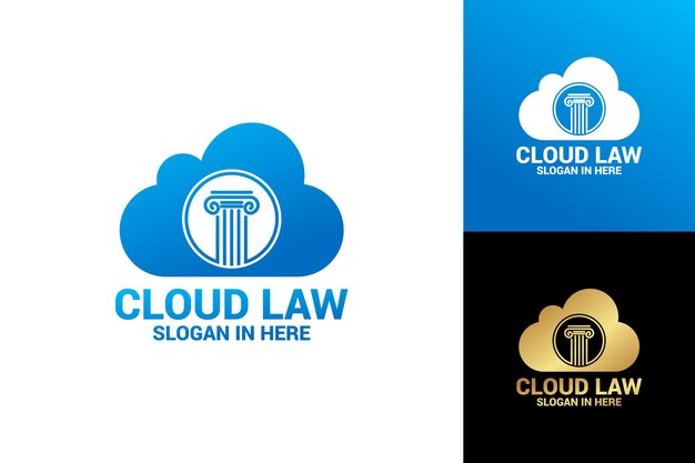 Law justice cloud-logo-vorlagen-design