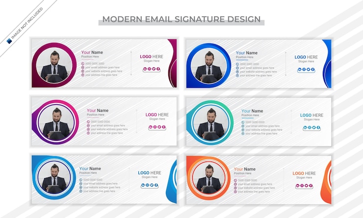 Layout der E-Mail-Signaturkarte für Unternehmen mit Social-Media-Profil