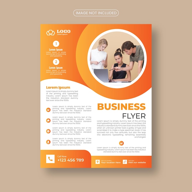 Layout-design für flyer-vorlagen flache und minimale business-flyer-vorlage in gelber farbe.