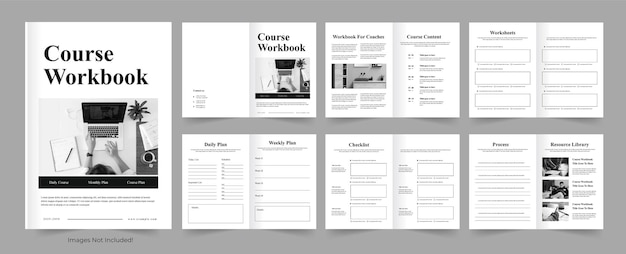 Vektor layout-design für kursarbeitsbücher
