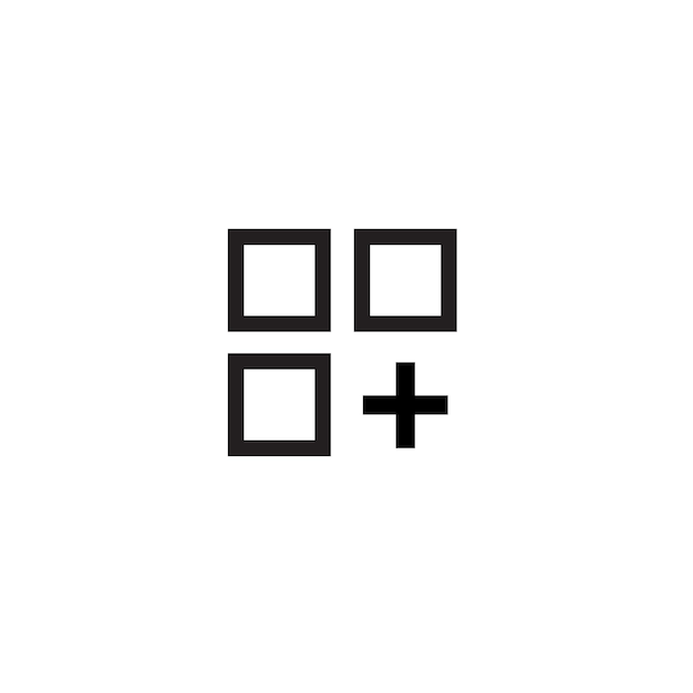 Layout-Gitter-Symbol hinzufügen Flach-Stil-Design isoliert auf weißem Hintergrund