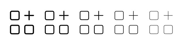 Layout-Gitter-Symbol hinzufügen Vektor-Logo-Zeichen