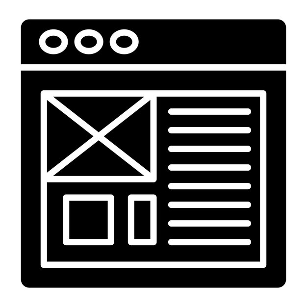 Layout-Glyph-Schwarze Abbildung