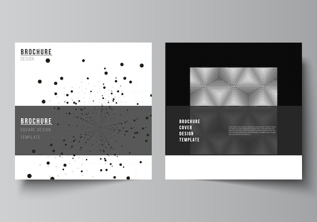 Vektor layout von zwei quadratischen abdeckungen designvorlagen für broschüre